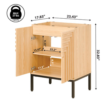 Rowan Geometric Modern Transitional 2-Shelf Bath Vanity Cabinet Only (Sink Basin Not Included)